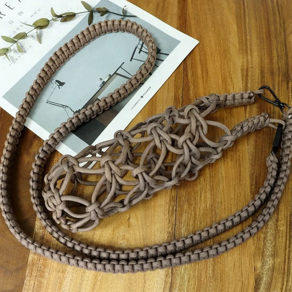 Flettet Paracord Flaskeholder - Bæretaske