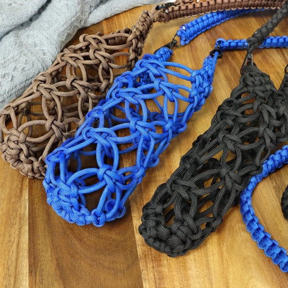 Flettet Paracord Flaskeholder - Bæretaske