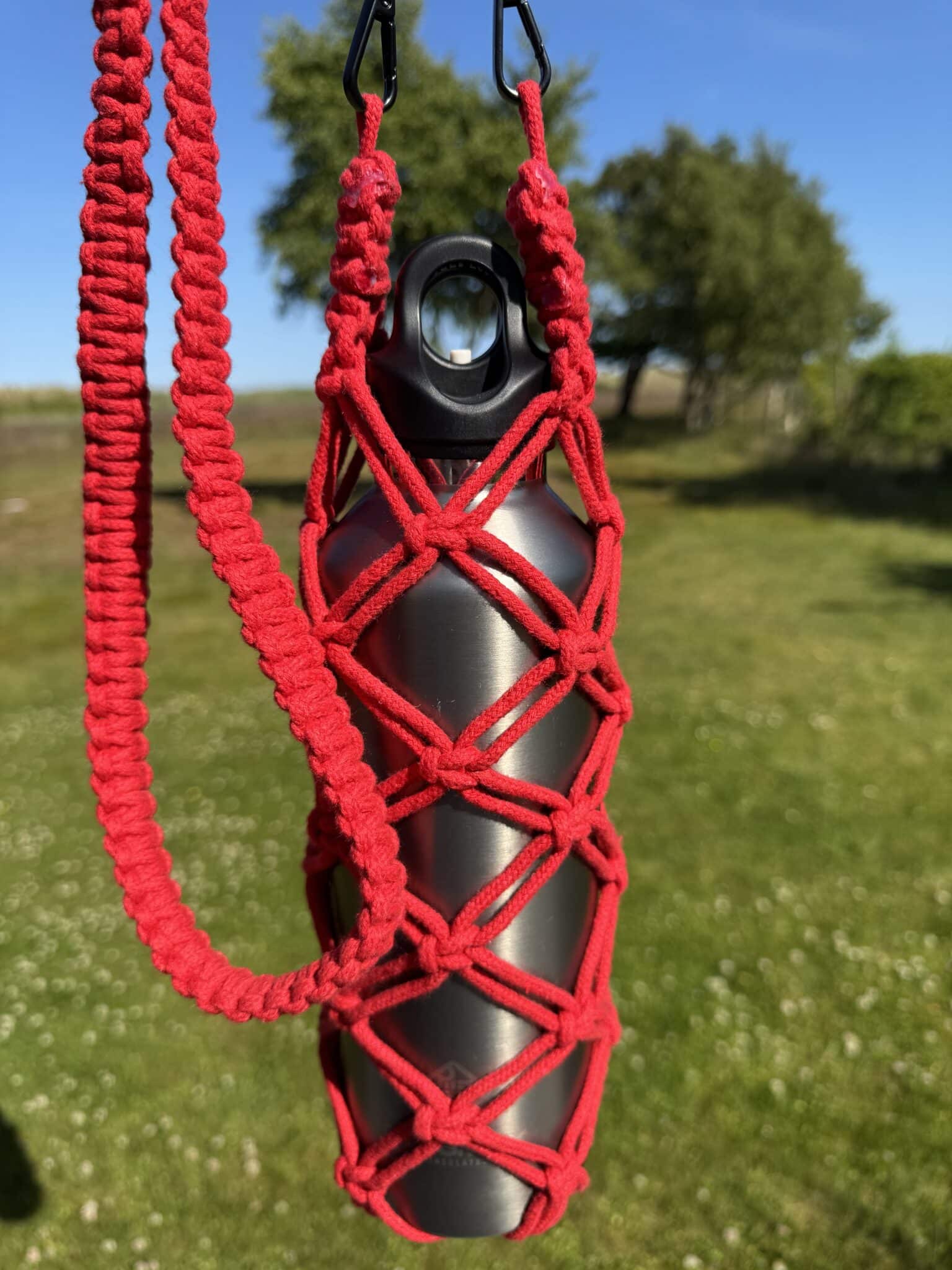 Flettet Bomuld Flaskeholder - Bæretaske